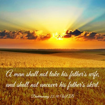 Picture 03 - Deuteronomy 22:30 WEB - A man shall not take his father's wife, and shall - Bible Verse Picture