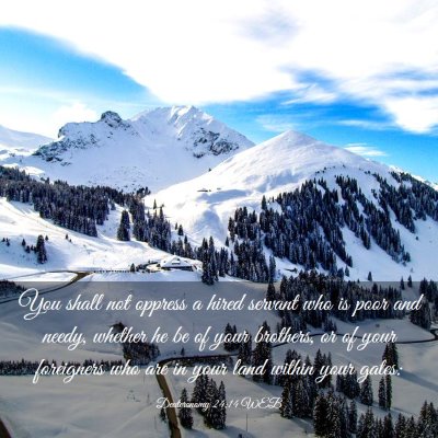 Picture 03 - Deuteronomy 24:14 WEB - You shall not oppress a hired servant who is poor - Bible Verse Picture