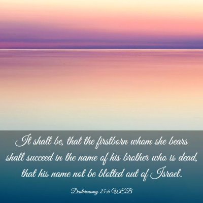 Picture 03 - Deuteronomy 25:6 WEB - It shall be, that the firstborn whom she bears - Bible Verse Picture