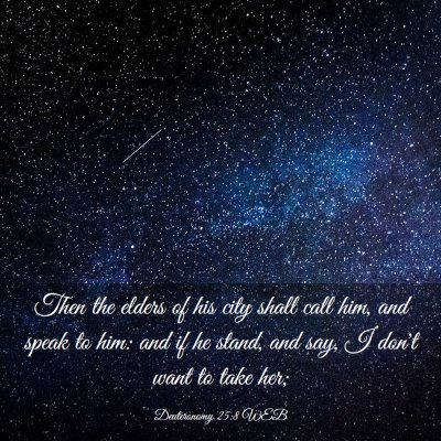 Picture 03 - Deuteronomy 25:8 WEB - Then the elders of his city shall call him, and - Bible Verse Picture