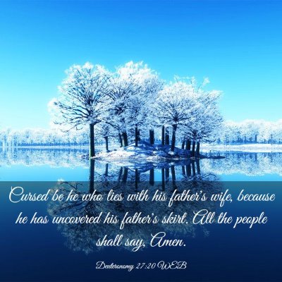 Picture 03 - Deuteronomy 27:20 WEB - Cursed be he who lies with his father's wife, - Bible Verse Picture