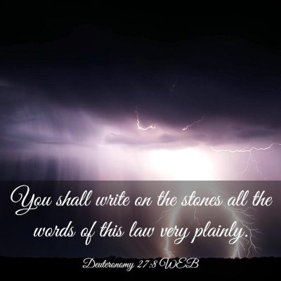 Picture 03 - Deuteronomy 27:8 WEB - You shall write on the stones all the words of - Bible Verse Picture