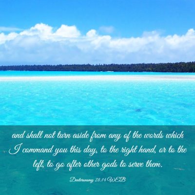 Picture 03 - Deuteronomy 28:14 WEB - and shall not turn aside from any of the words - Bible Verse Picture