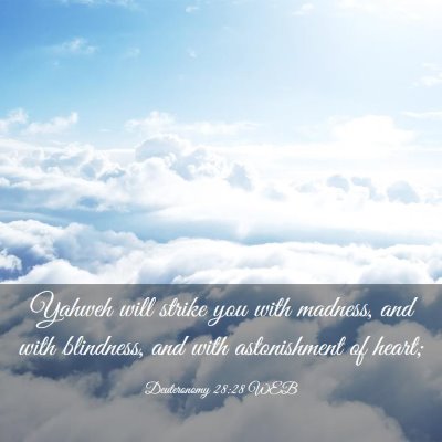 Picture 03 - Deuteronomy 28:28 WEB - Yahweh will strike you with madness, and with - Bible Verse Picture