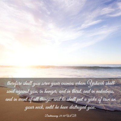 Picture 03 - Deuteronomy 28:48 WEB - therefore shall you serve your enemies whom - Bible Verse Picture