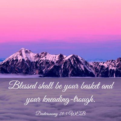 Picture 03 - Deuteronomy 28:5 WEB - Blessed shall be your basket and your - Bible Verse Picture