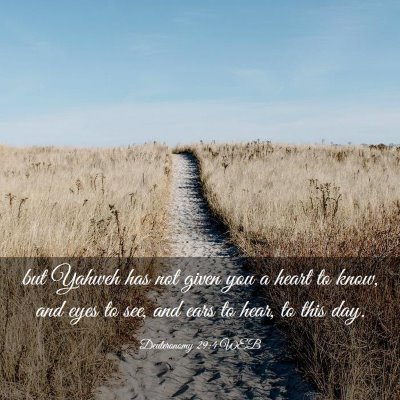 Picture 03 - Deuteronomy 29:4 WEB - but Yahweh has not given you a heart to know, and - Bible Verse Picture