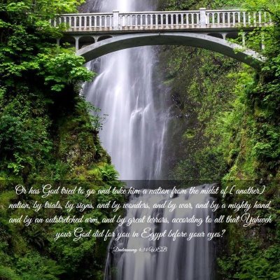 Picture 03 - Deuteronomy 4:34 WEB - Or has God tried to go and take him a nation from - Bible Verse Picture