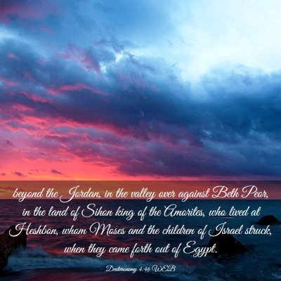 Picture 03 - Deuteronomy 4:46 WEB - beyond the Jordan, in the valley over against - Bible Verse Picture