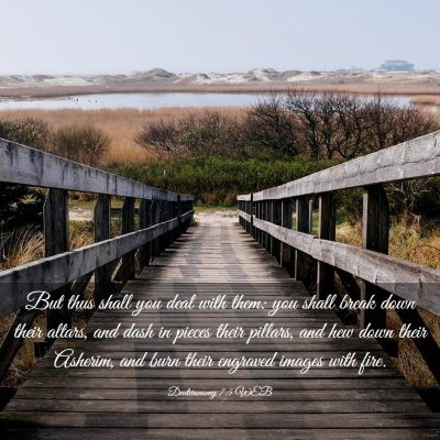 Picture 03 - Deuteronomy 7:5 WEB - But thus shall you deal with them: you shall - Bible Verse Picture