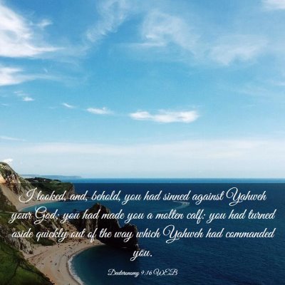 Picture 03 - Deuteronomy 9:16 WEB - I looked, and, behold, you had sinned against - Bible Verse Picture