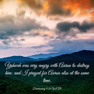 Picture 03 - Deuteronomy 9:20 WEB - Yahweh was very angry with Aaron to destroy him: - Bible Verse Picture