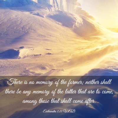Picture 03 - Ecclesiastes 1:11 WEB - There is no memory of the former; neither shall - Bible Verse Picture
