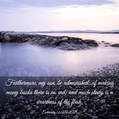 Picture 03 - Ecclesiastes 12:12 WEB - Furthermore, my son, be admonished: of making - Bible Verse Picture