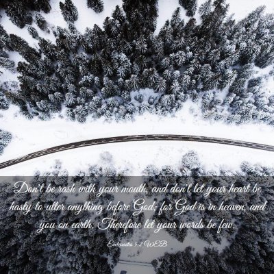 Picture 03 - Ecclesiastes 5:2 WEB - Don't be rash with your mouth, and don't let your - Bible Verse Picture