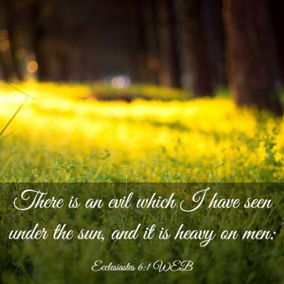 Picture 03 - Ecclesiastes 6:1 WEB - There is an evil which I have seen under the sun, - Bible Verse Picture
