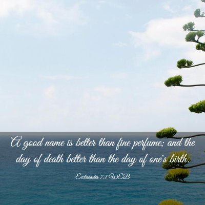 Picture 03 - Ecclesiastes 7:1 WEB - A good name is better than fine perfume; and the - Bible Verse Picture