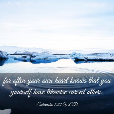 Picture 03 - Ecclesiastes 7:22 WEB - for often your own heart knows that you yourself - Bible Verse Picture