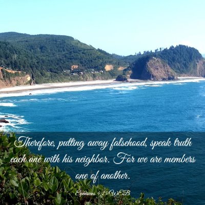 Picture 03 - Ephesians 4:25 WEB - Therefore, putting away falsehood, speak truth - Bible Verse Picture