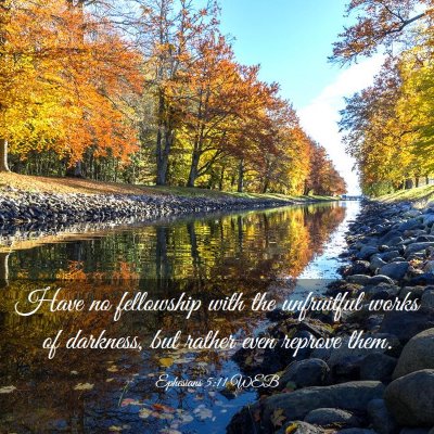 Picture 03 - Ephesians 5:11 WEB - Have no fellowship with the unfruitful works of - Bible Verse Picture