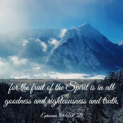 Picture 03 - Ephesians 5:9 WEB - for the fruit of the Spirit is in all goodness - Bible Verse Picture