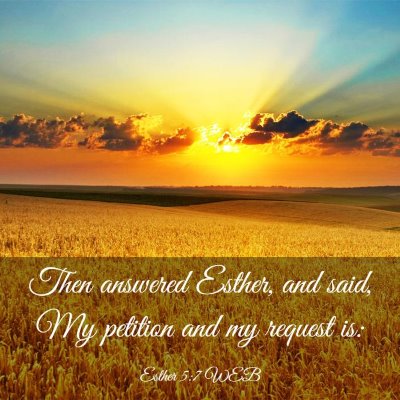 Picture 03 - Esther 5:7 WEB - Then answered Esther, and said, My petition and - Bible Verse Picture