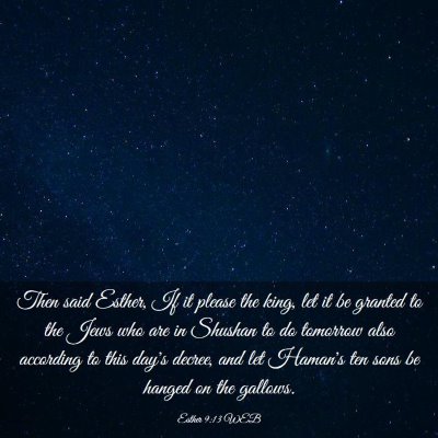 Picture 03 - Esther 9:13 WEB - Then said Esther, If it please the king, let it - Bible Verse Picture