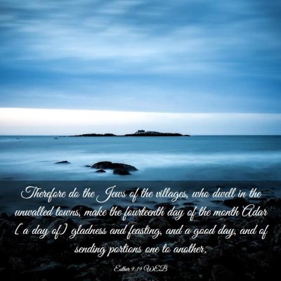Picture 03 - Esther 9:19 WEB - Therefore do the Jews of the villages, who dwell - Bible Verse Picture