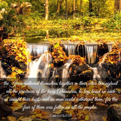 Picture 03 - Esther 9:2 WEB - the Jews gathered themselves together in their - Bible Verse Picture