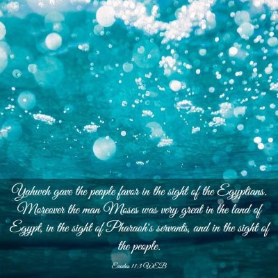 Picture 03 - Exodus 11:3 WEB - Yahweh gave the people favor in the sight of the - Bible Verse Picture