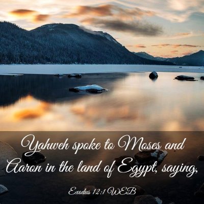 Picture 03 - Exodus 12:1 WEB - Yahweh spoke to Moses and Aaron in the land of - Bible Verse Picture