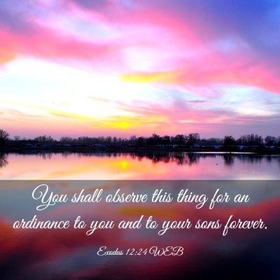 Picture 03 - Exodus 12:24 WEB - You shall observe this thing for an ordinance to - Bible Verse Picture