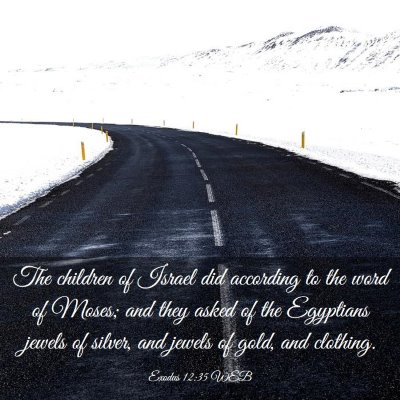 Picture 03 - Exodus 12:35 WEB - The children of Israel did according to the word - Bible Verse Picture