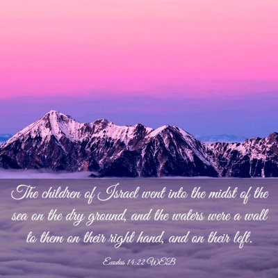 Picture 03 - Exodus 14:22 WEB - The children of Israel went into the midst of the - Bible Verse Picture