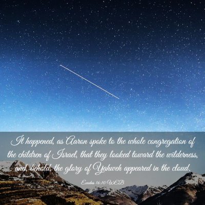 Picture 03 - Exodus 16:10 WEB - It happened, as Aaron spoke to the whole - Bible Verse Picture