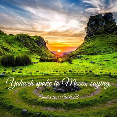 Picture 03 - Exodus 16:11 WEB - Yahweh spoke to Moses, - Bible Verse Picture
