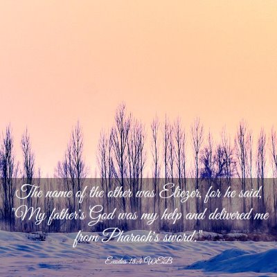 Picture 03 - Exodus 18:4 WEB - The name of the other was Eliezer, for he said, - Bible Verse Picture