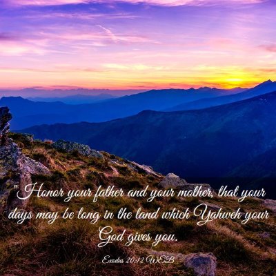 Picture 03 - Exodus 20:12 WEB - 