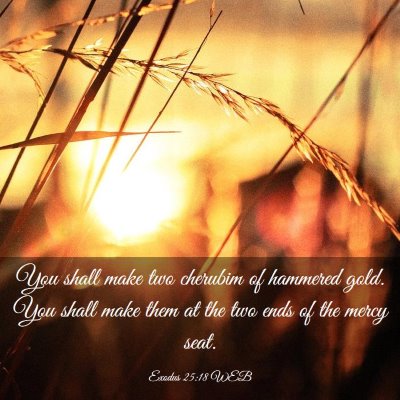 Picture 03 - Exodus 25:18 WEB - You shall make two cherubim of hammered gold. You - Bible Verse Picture