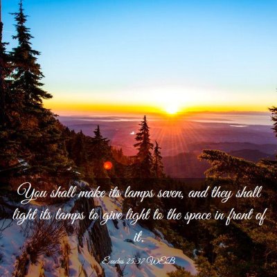 Picture 03 - Exodus 25:37 WEB - You shall make its lamps seven, and they shall - Bible Verse Picture