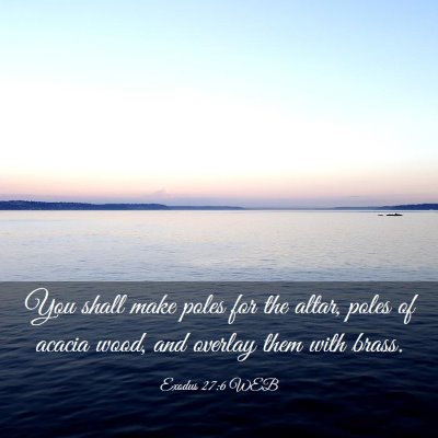 Picture 03 - Exodus 27:6 WEB - You shall make poles for the altar, poles of - Bible Verse Picture