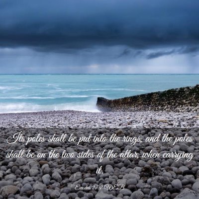 Picture 03 - Exodus 27:7 WEB - Its poles shall be put into the rings, and the - Bible Verse Picture