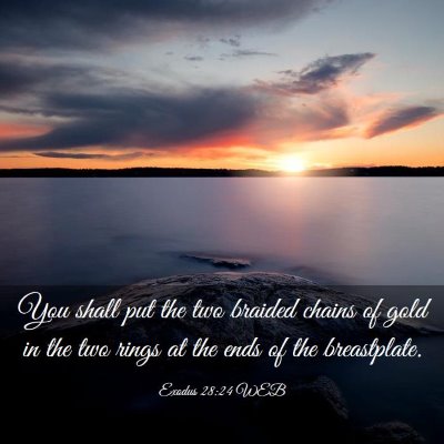 Picture 03 - Exodus 28:24 WEB - You shall put the two braided chains of gold in - Bible Verse Picture