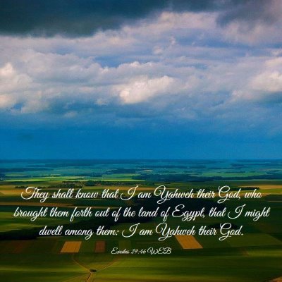 Picture 03 - Exodus 29:46 WEB - They shall know that I am Yahweh their God, who - Bible Verse Picture