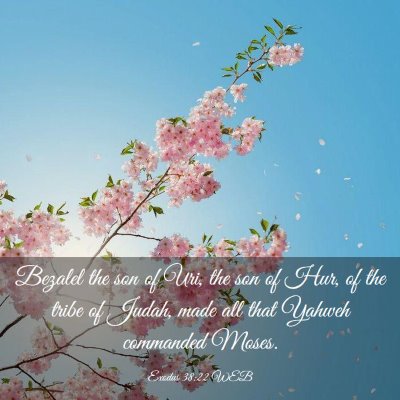Picture 03 - Exodus 38:22 WEB - Bezalel the son of Uri, the son of Hur, of the - Bible Verse Picture