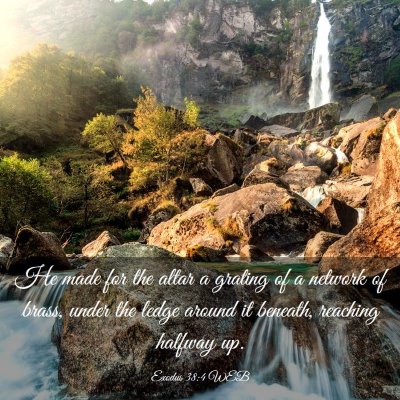 Picture 03 - Exodus 38:4 WEB - He made for the altar a grating of a network of - Bible Verse Picture