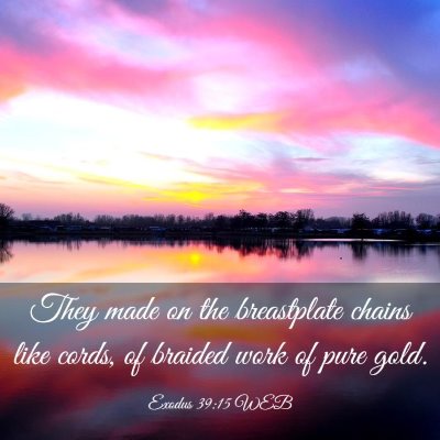 Picture 03 - Exodus 39:15 WEB - They made on the breastplate chains like cords, - Bible Verse Picture