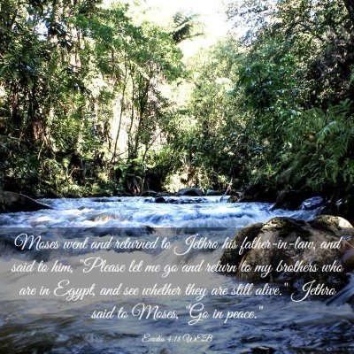 Picture 03 - Exodus 4:18 WEB - Moses went and returned to Jethro his - Bible Verse Picture