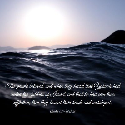 Picture 03 - Exodus 4:31 WEB - The people believed, and when they heard that - Bible Verse Picture