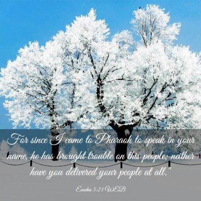 Picture 03 - Exodus 5:23 WEB - For since I came to Pharaoh to speak in your - Bible Verse Picture